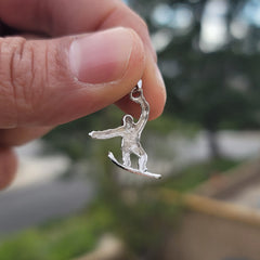 14K or 18K Gold Snowboarding Pendant