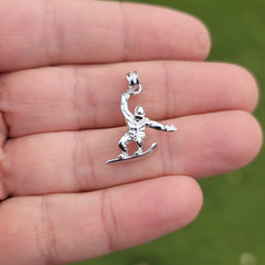 14K or 18K Gold Snowboarding Pendant