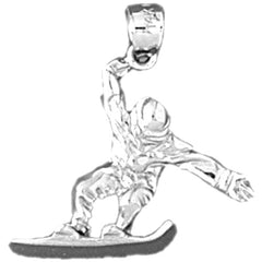 14K or 18K Gold Snowboarding Pendant