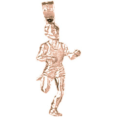 14K or 18K Gold Running Man Pendant