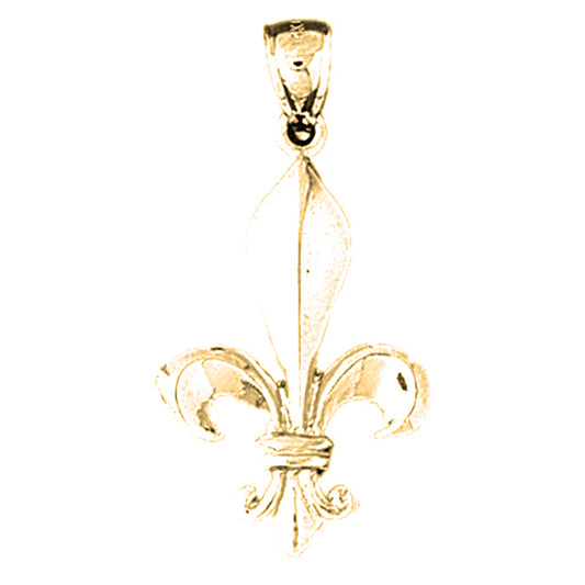 14K or 18K Gold Fleur de Lis Pendant