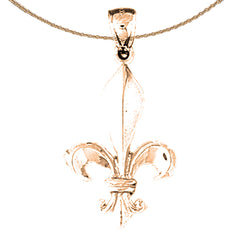 Colgante de flor de lis de oro de 14 quilates o 18 quilates