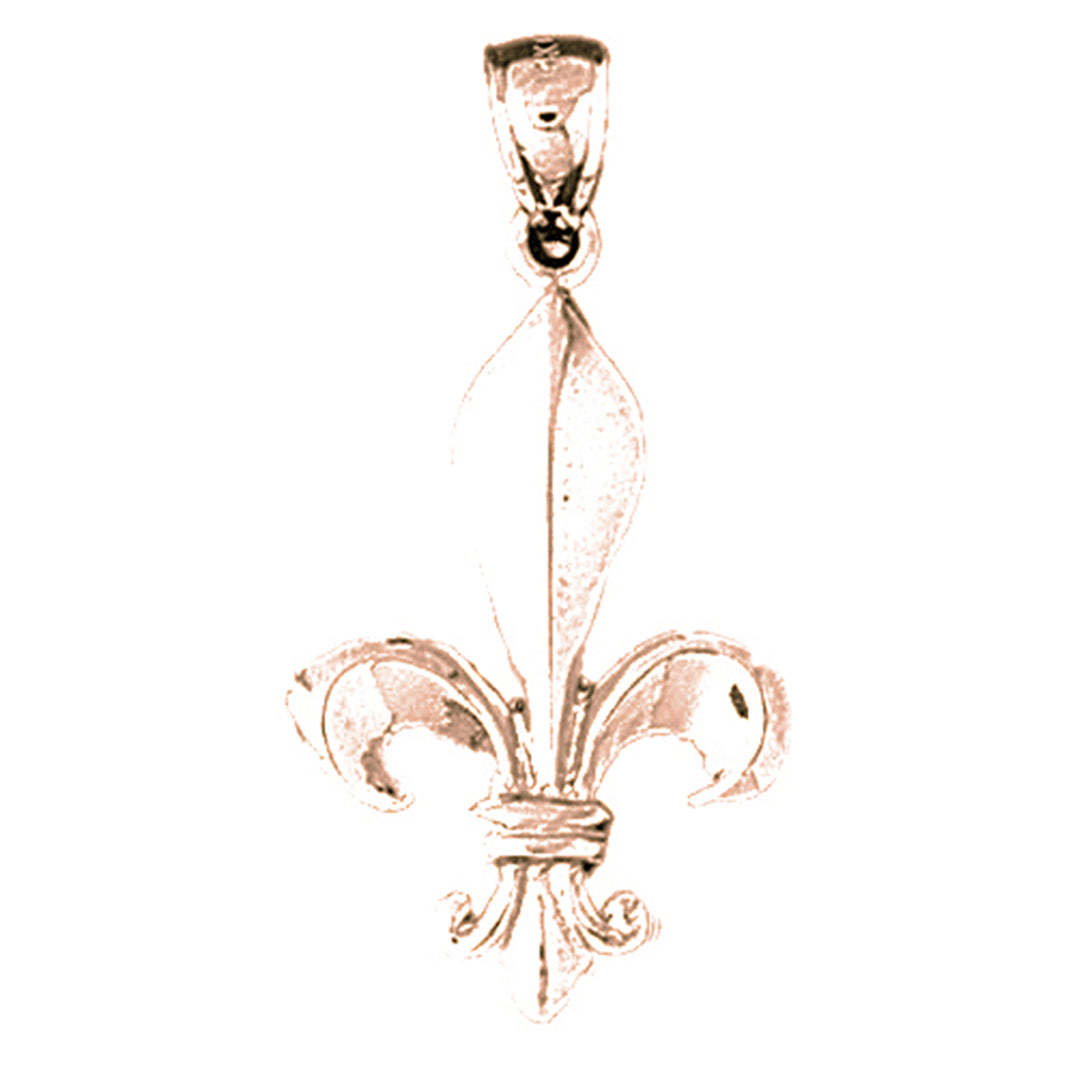 14K or 18K Gold Fleur de Lis Pendant