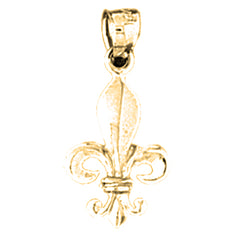 14K or 18K Gold Fleur de Lis Pendant