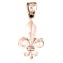14K or 18K Gold Fleur de Lis Pendant