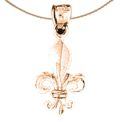 Fleur de Lis-Anhänger aus 14 Karat oder 18 Karat Gold