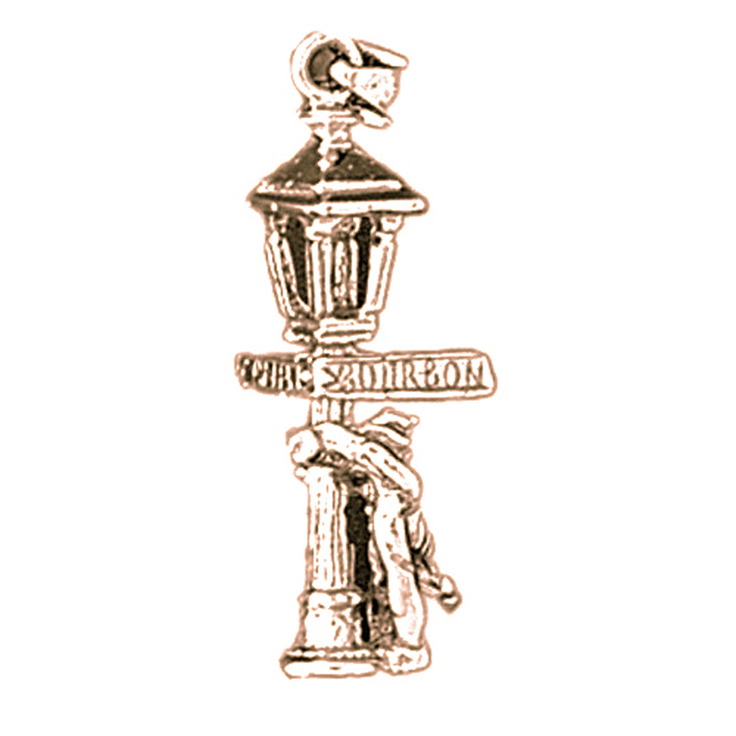 14K or 18K Gold Bourbon Street Light Post Pendant