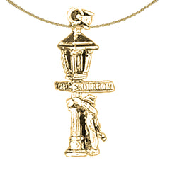 14K or 18K Gold Bourbon Street Light Post Pendant