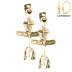 Sterling Silver 26mm Bourbon Street Light Post Earrings (White or Yellow Gold Plated)
