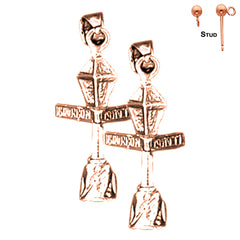 Pendientes de poste de luz de calle Bourbon de oro de 14 quilates o 18 quilates de 26 mm