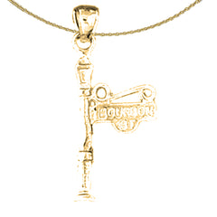 14K or 18K Gold Bourbon Street Light Post Pendant