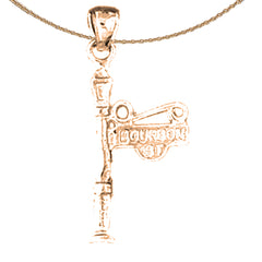 14K or 18K Gold Bourbon Street Light Post Pendant