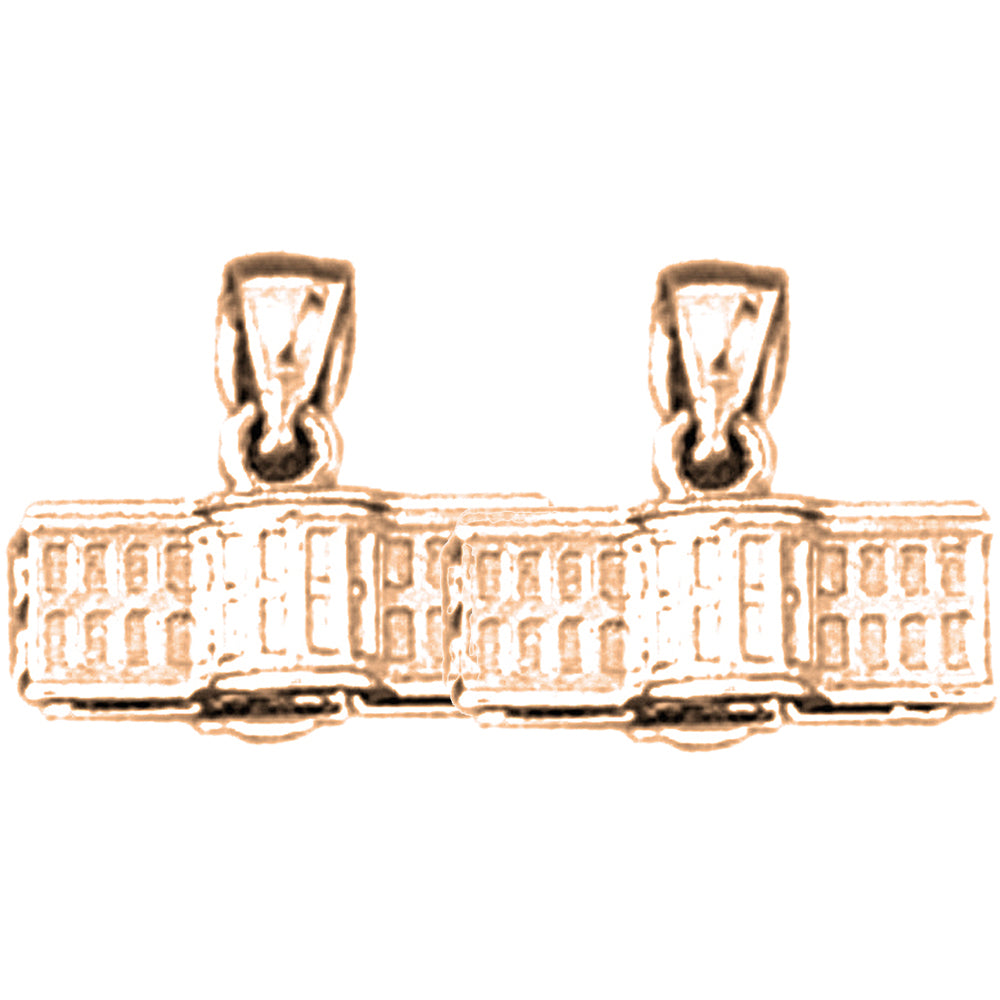 14K or 18K Gold 11mm White House Earrings