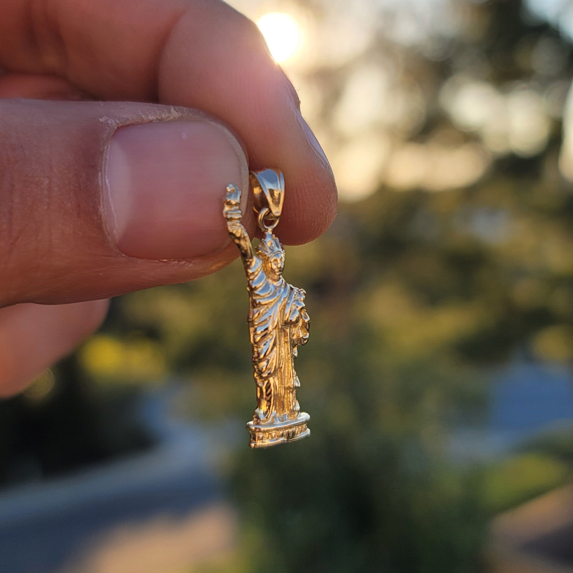 14K or 18K Gold Statue Of Liberty Pendant