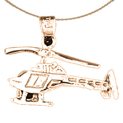14K oder 18K Gold Hubschrauber Anhänger