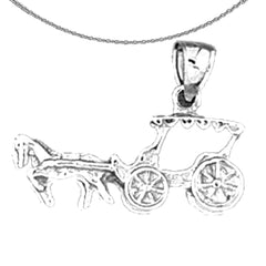 14K or 18K Gold Horse And Chariot Pendant