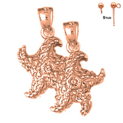 14K or 18K Gold Starfish Earrings