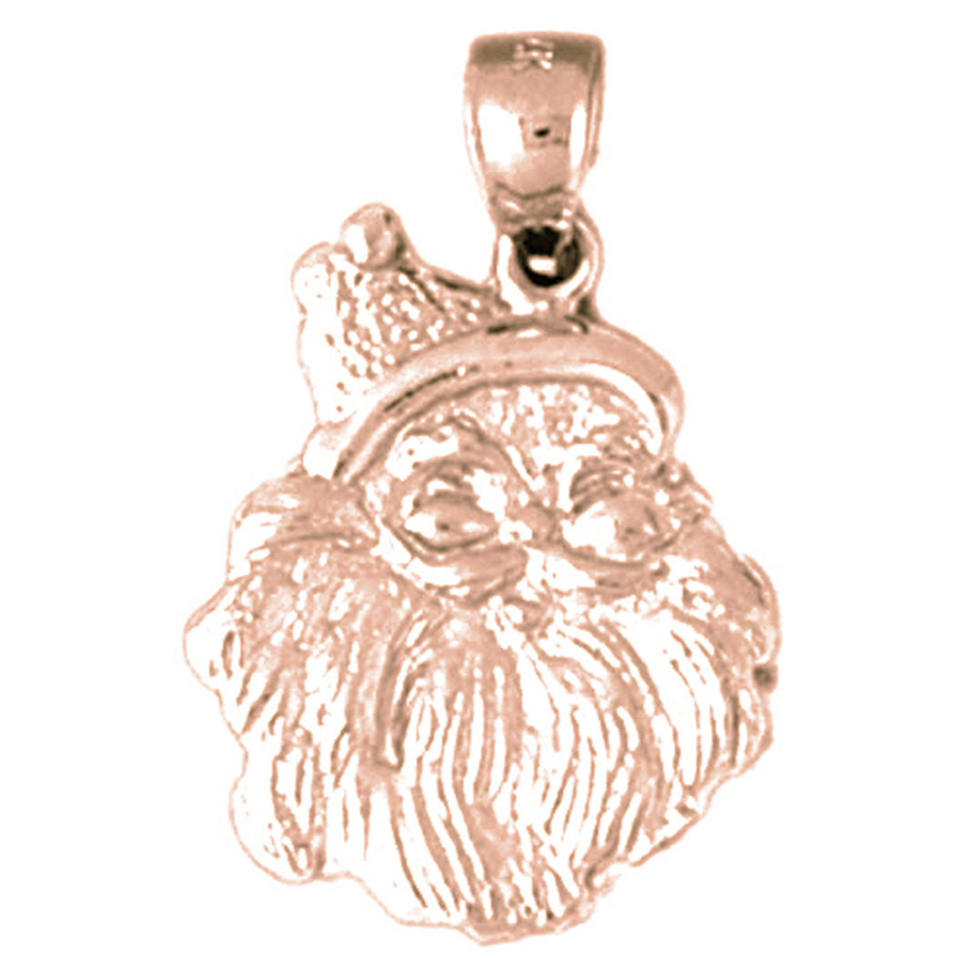 14K or 18K Gold Santa's Head Pendant