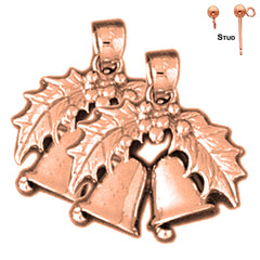 14K or 18K Gold Christmas Bell Earrings