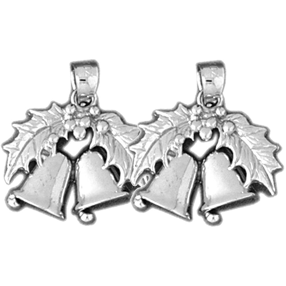 Sterling Silver 20mm Christmas Bell Earrings