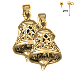 14K or 18K Gold 3D Bell Earrings
