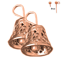14K or 18K Gold 3D Bell Earrings