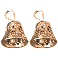 14K or 18K Gold 18mm 3D Bell Earrings
