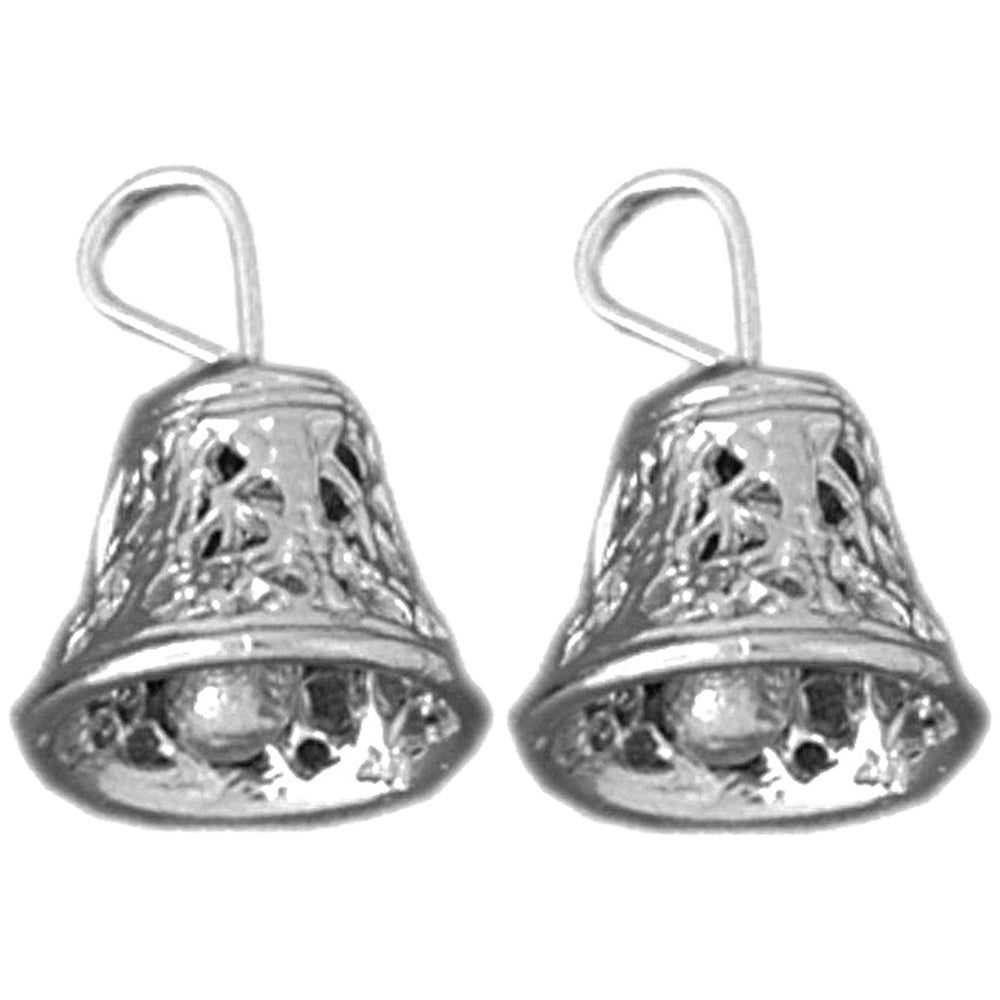 Sterling Silver 18mm 3D Bell Earrings