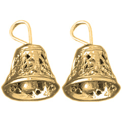 Yellow Gold-plated Silver 18mm 3D Bell Earrings