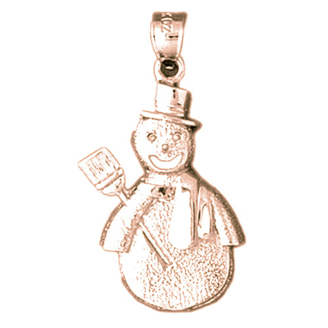 14K or 18K Gold Snowman Pendant