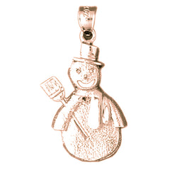 14K or 18K Gold Snowman Pendant
