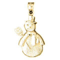 14K or 18K Gold Snowman Pendant