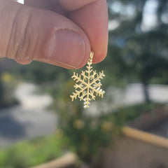 14K or 18K Gold Snowflake Pendant