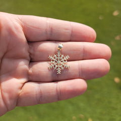 14K oder 18K Gold Schneeflockenanhänger