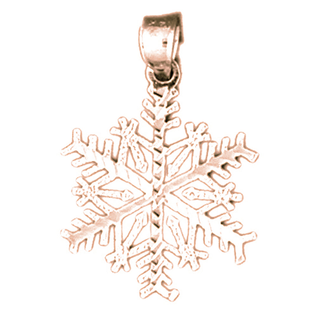 14K or 18K Gold Snowflake Pendant