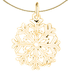 14K oder 18K Gold Schneeflockenanhänger