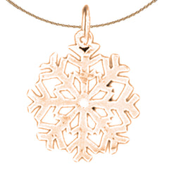 14K oder 18K Gold Schneeflockenanhänger