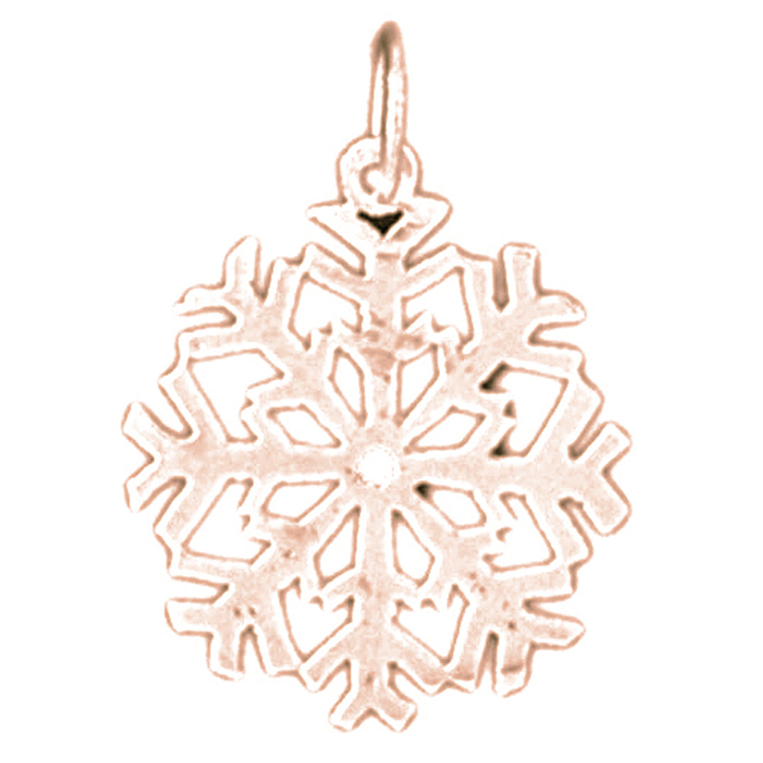 14K or 18K Gold Snowflake Pendant
