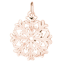 14K or 18K Gold Snowflake Pendant