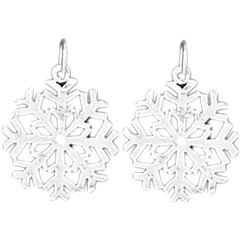 Sterling Silver 22mm Snowflake Earrings
