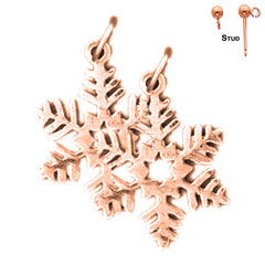 14K or 18K Gold Snowflake Earrings
