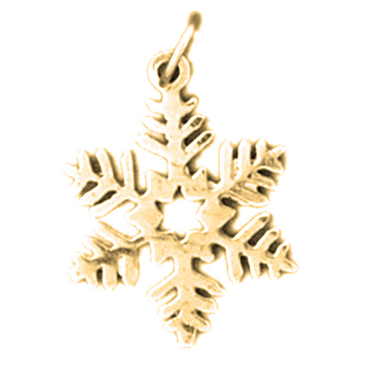 14K or 18K Gold Snowflake Pendant