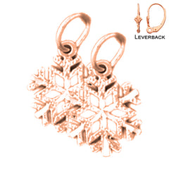14K or 18K Gold Snowflake Earrings