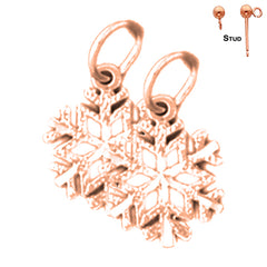 14K or 18K Gold Snowflake Earrings