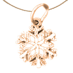 14K or 18K Gold Snowflake Pendant