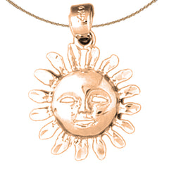14K oder 18K Gold Sonnengesicht Anhänger
