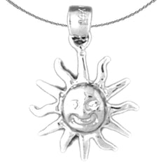 14K oder 18K Gold Sonnengesicht Anhänger