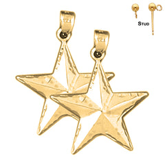 14K or 18K Gold Star Earrings