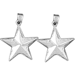 14K or 18K Gold 27mm Star Earrings