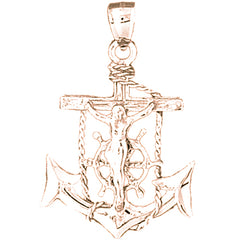14K or 18K Gold Mariner's Crucifix Pendant
